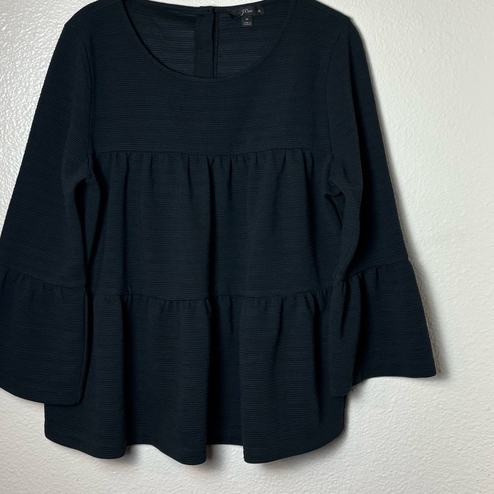 J.Crew Button-Back Tiered Bell-Sleeve Top Woman's Size Medium - Picture 6 of 16